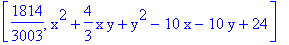 [1814/3003, x^2+4/3*x*y+y^2-10*x-10*y+24]